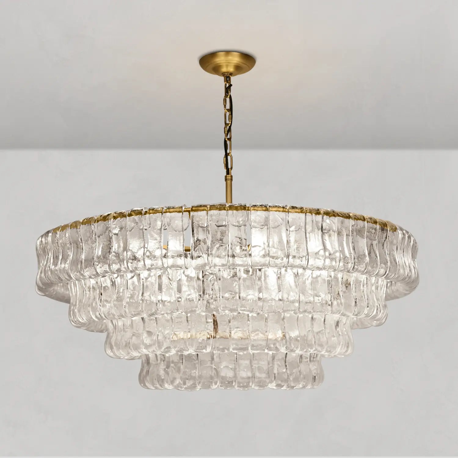 Art Glass Ghiaccio Round Chandelier 36" 48" 60"-MEET LIGHTING