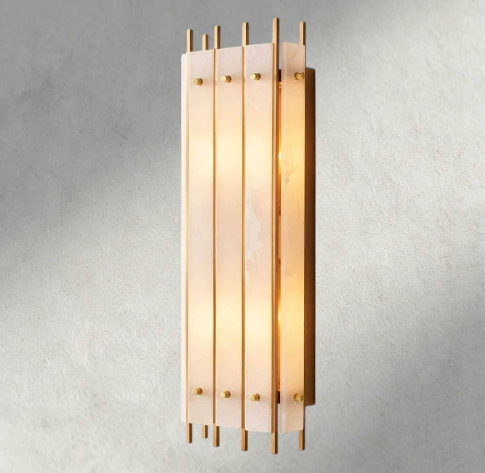 San Marco Alabaster Grand Rectangular Sconce-wall sconce-Manorlights