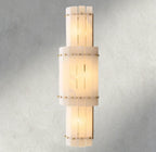 San Marco Alabaster Grand Round Sconce-wall sconce-Manorlights
