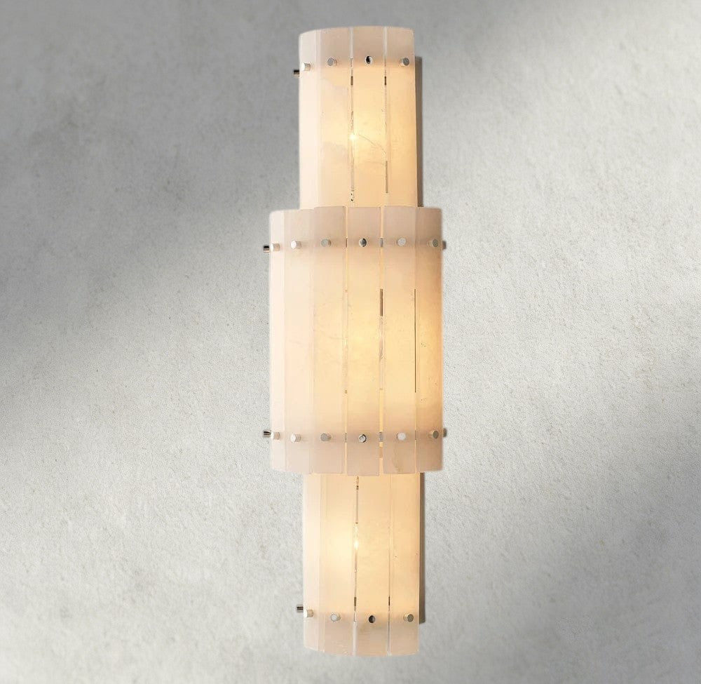 San Marco Alabaster Grand Round Sconce-wall sconce-Manorlights