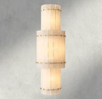 San Marco Alabaster Grand Round Sconce-wall sconce-Manorlights