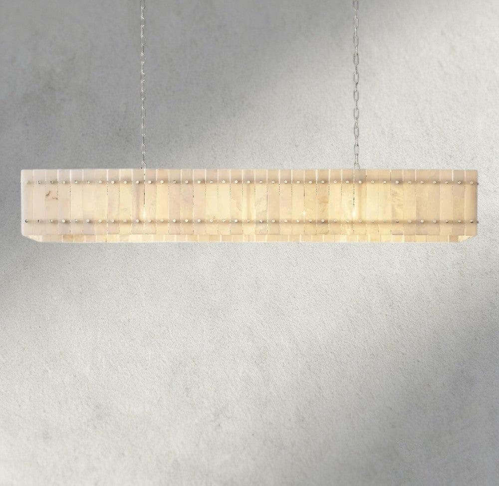 San Marco Alabaster Linear Chandelier 54", 72"-chandelier-Manorlights