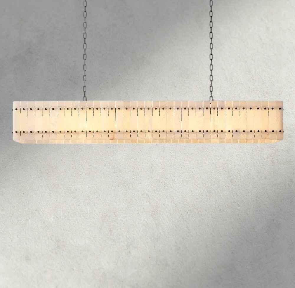 San Marco Alabaster Linear Chandelier 54", 72"-chandelier-Manorlights