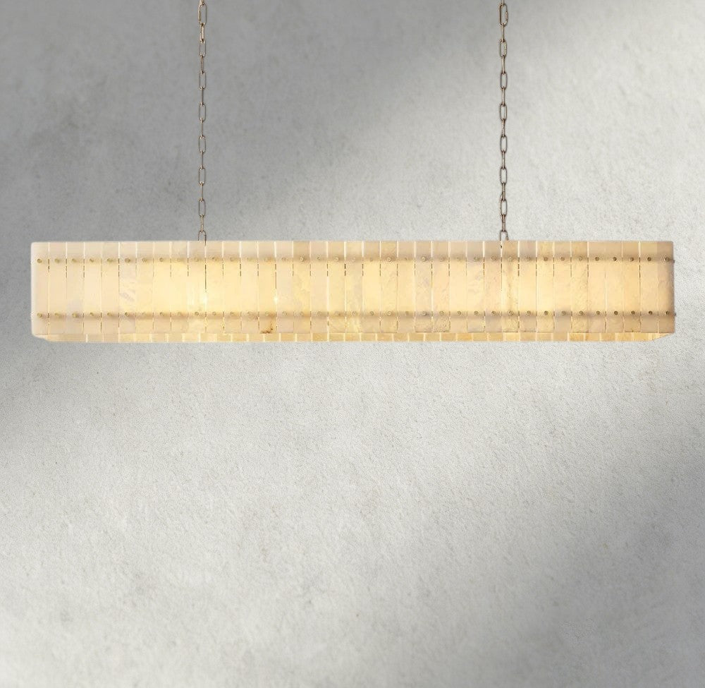 San Marco Alabaster Linear Chandelier 54", 72"-chandelier-Manorlights