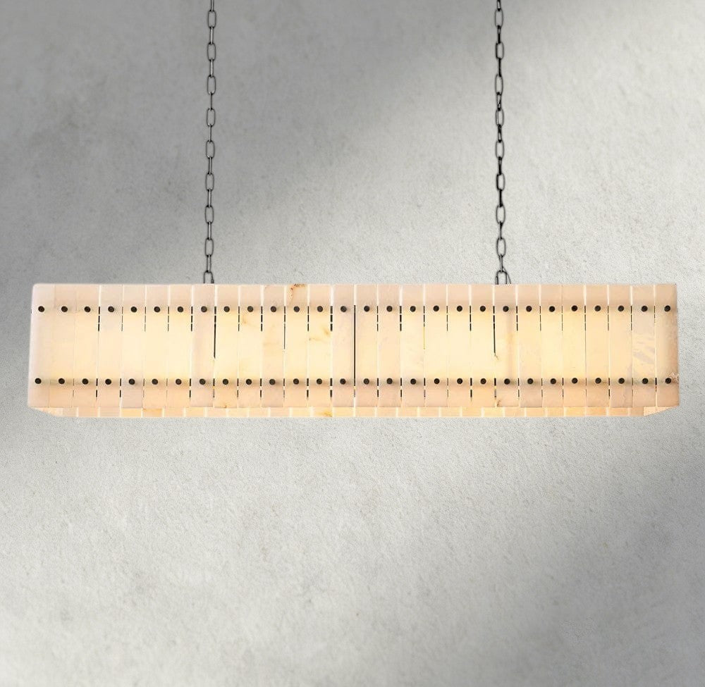 San Marco Alabaster Linear Chandelier 54", 72"-chandelier-Manorlights