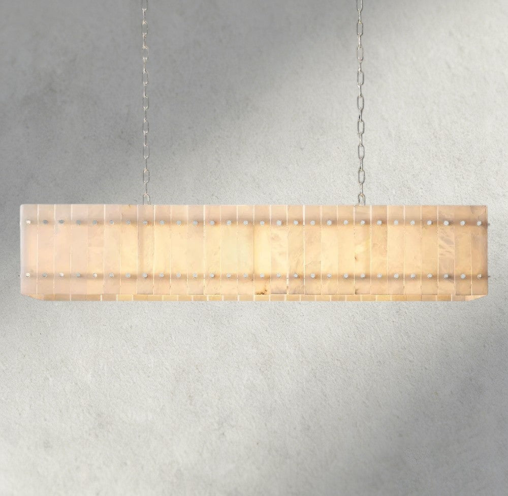 San Marco Alabaster Linear Chandelier 54", 72"-chandelier-Manorlights