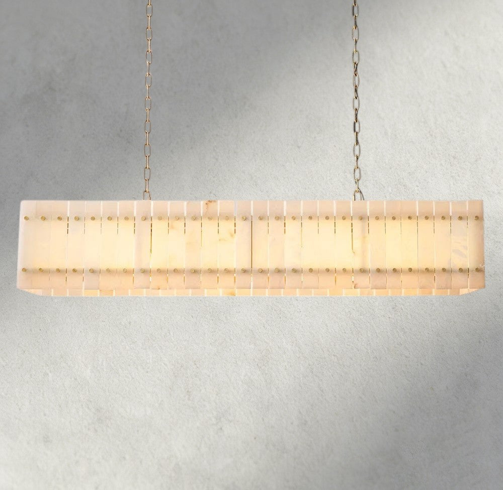 San Marco Alabaster Linear Chandelier 54", 72"-chandelier-Manorlights