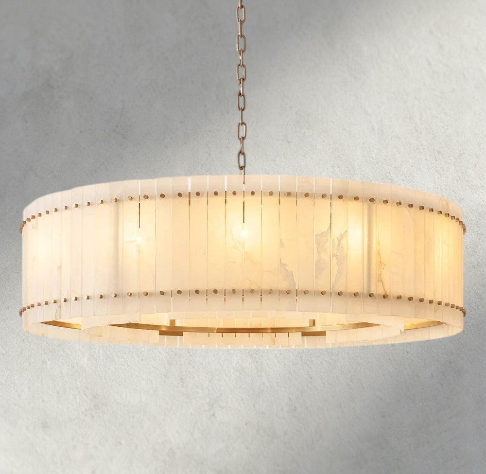 San Marco Alabaster Round Chandelier 22", 37", 48", 60"-chandelier-Manorlights
