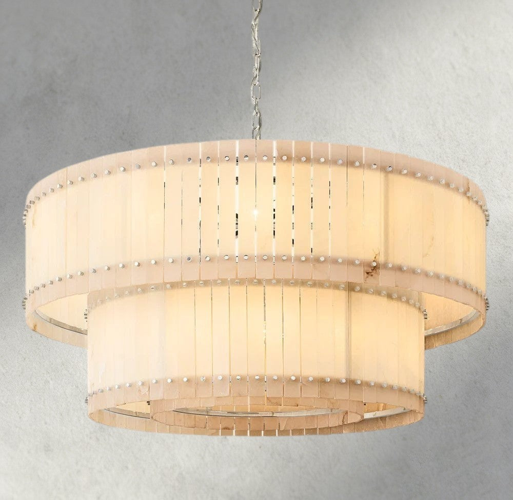 San Marco Alabaster Round Tiered Chandelier 22", 37", 48", 60"-chandelier-Manorlights