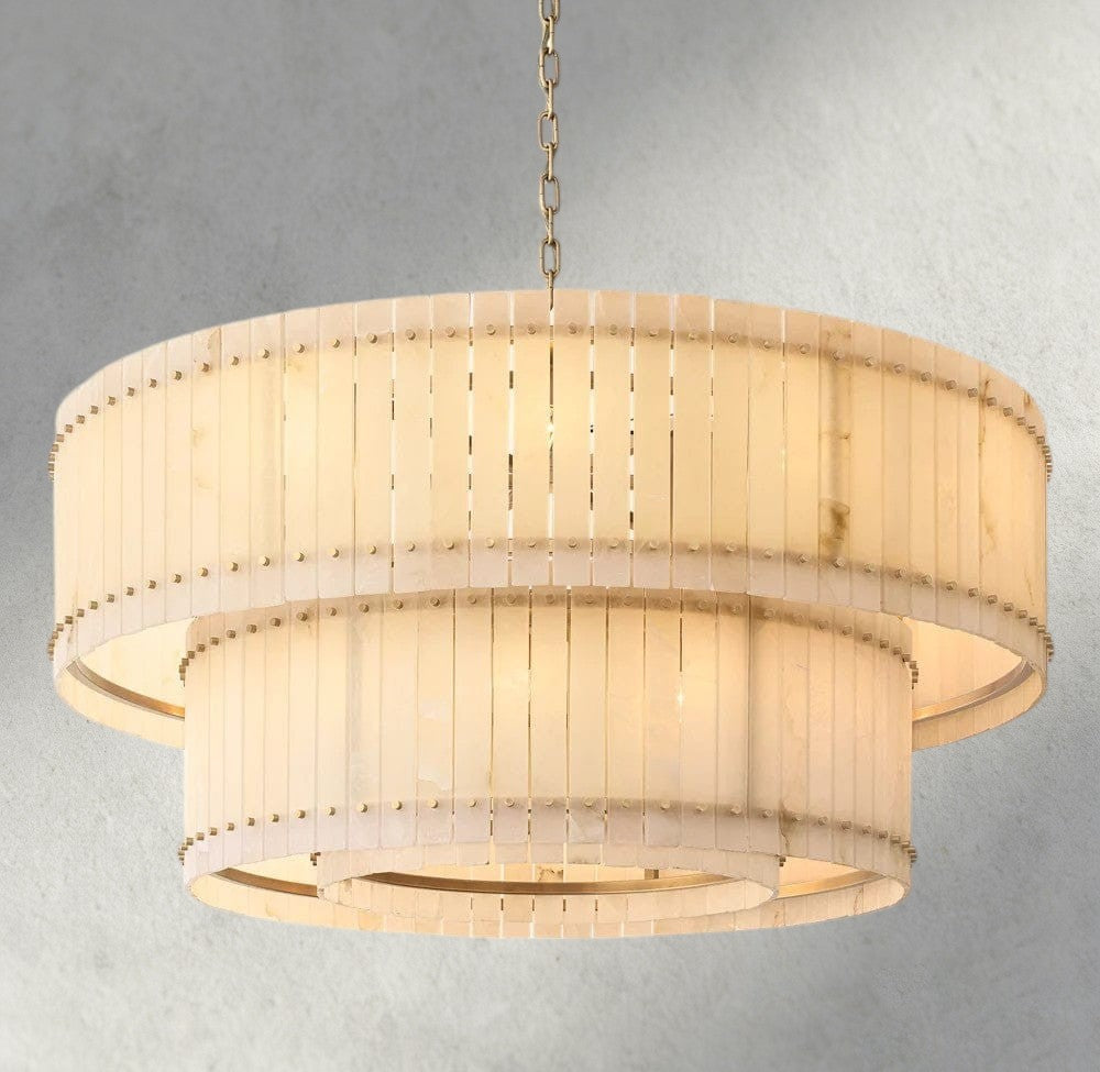 San Marco Alabaster Round Tiered Chandelier 22", 37", 48", 60"-chandelier-Manorlights