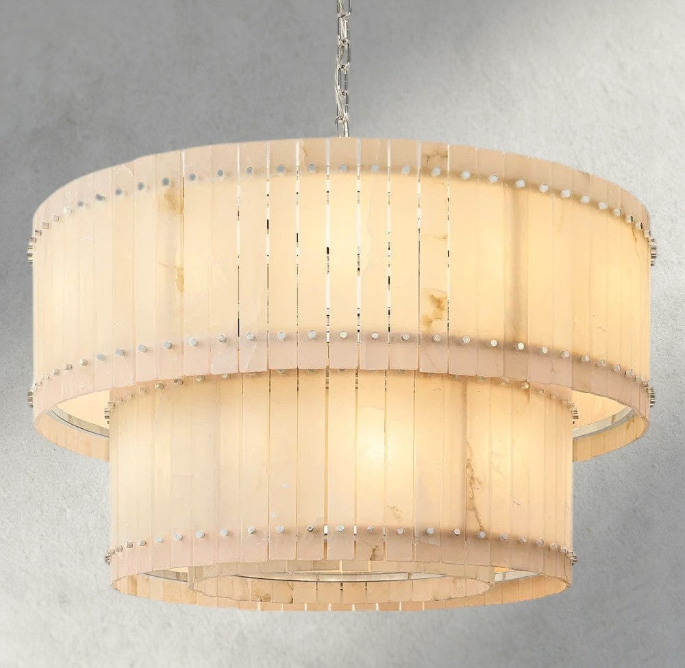 San Marco Alabaster Round Tiered Chandelier 22", 37", 48", 60"-chandelier-Manorlights