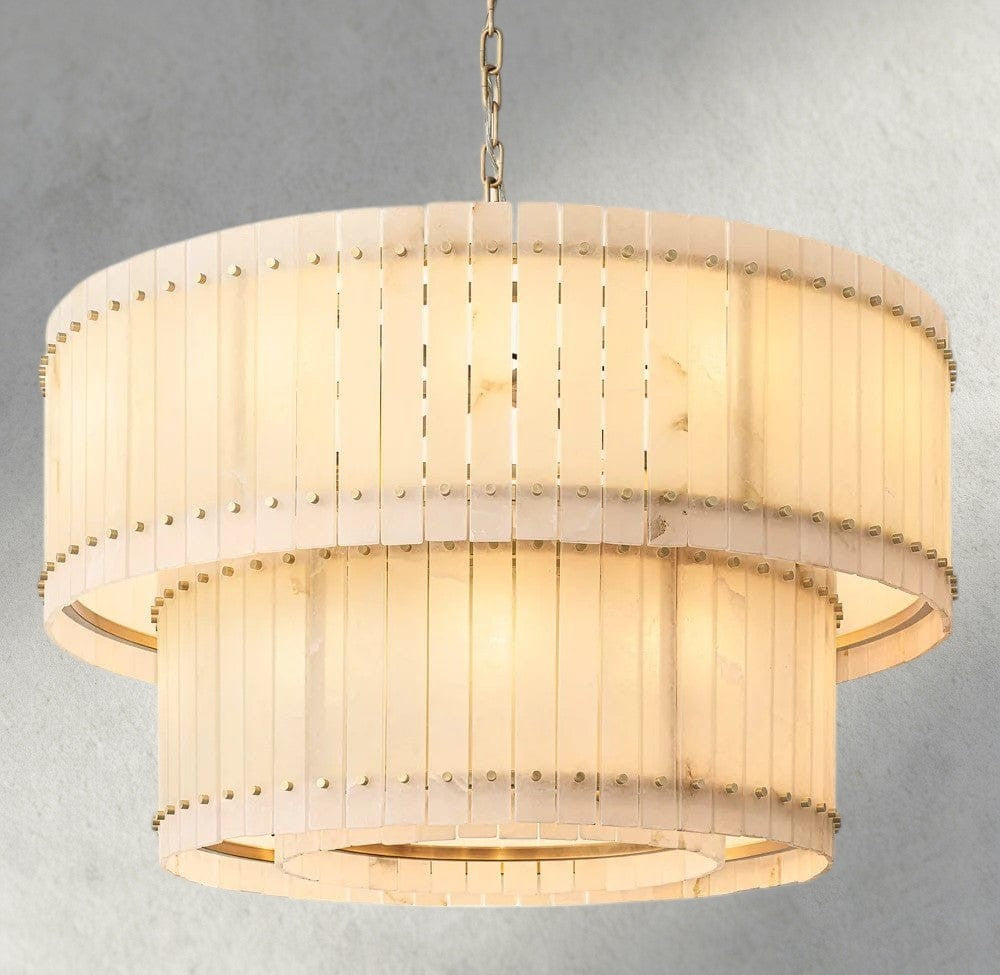 San Marco Alabaster Round Tiered Chandelier 22", 37", 48", 60"-chandelier-Manorlights