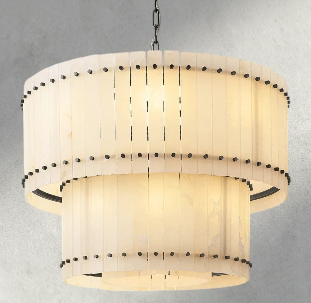San Marco Alabaster Round Tiered Chandelier 22", 37", 48", 60"-chandelier-Manorlights