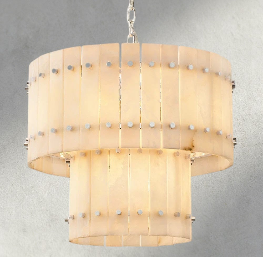San Marco Alabaster Round Tiered Chandelier 22", 37", 48", 60"-chandelier-Manorlights