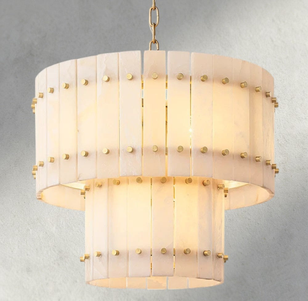 San Marco Alabaster Round Tiered Chandelier 22", 37", 48", 60"-chandelier-Manorlights