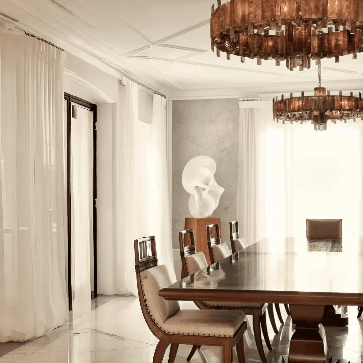 Saturn chandelier - CDR SATURN TRANSPARENT-Manor Lights