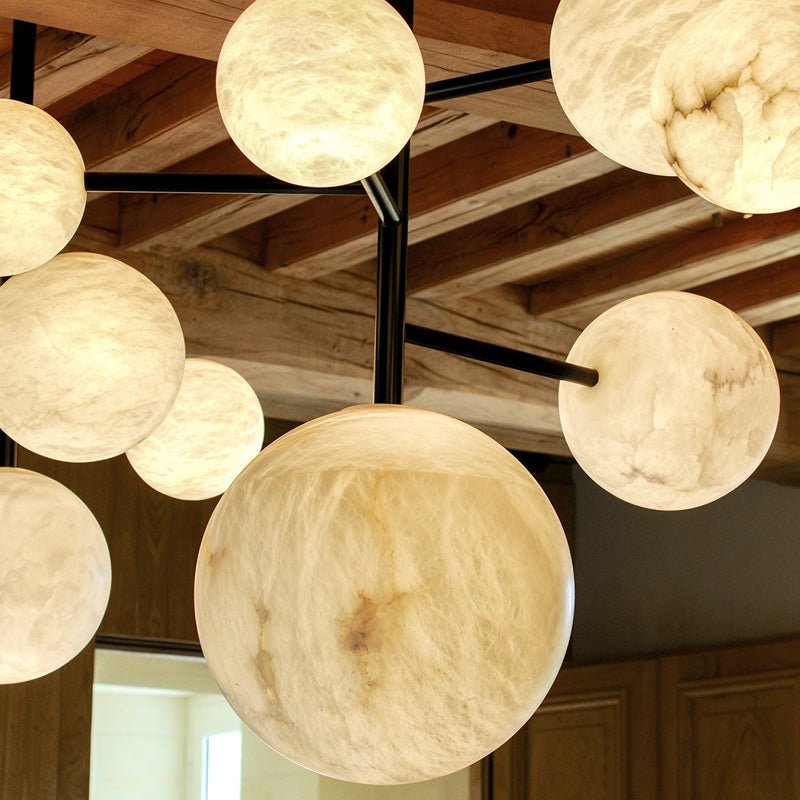 Sian Modern Sphere Delight - Modern Artistic Alabaster Pendant Light - Manorlights