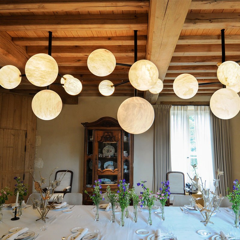 Sian Modern Sphere Delight - Modern Artistic Alabaster Pendant Light - Manorlights