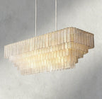 Sirene Clear Glass Rectangular Chandelier 59"-chandelier-Manorlights