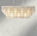 Sirene Clear Glass Rectangular Chandelier 59"-chandelier-Manorlights
