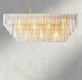 Sirene Clear Glass Rectangular Chandelier 59"-chandelier-Manorlights