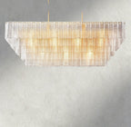 Sirene Clear Glass Rectangular Chandelier 59"-chandelier-Manorlights