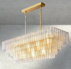 Sirene Clear Glass Rectangular Chandelier 59"-chandelier-Manorlights