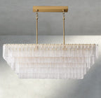 Sirene Clear Glass Rectangular Chandelier 59"-chandelier-Manorlights
