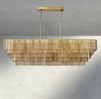 Sirene Smoke Glass Rectangular Chandelier 59", 77"-chandelier-Manorlights