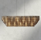 Sirene Smoke Glass Rectangular Chandelier 59", 77"-chandelier-Manorlights