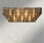 Sirene Smoke Glass Rectangular Chandelier 59", 77"-chandelier-Manorlights