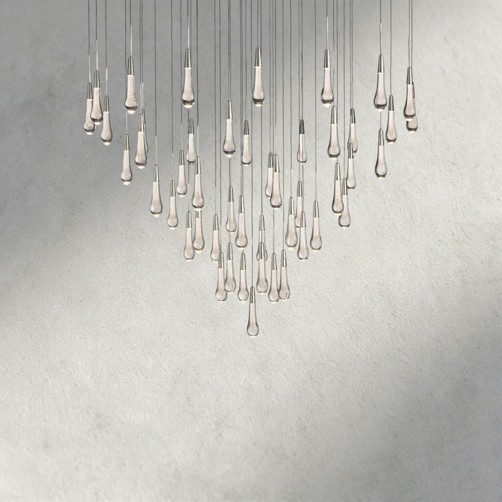 58" / Nickle Soltaire Round Chandelier 17", 24", 36", 58"