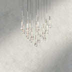 24" / Nickle Soltaire Round Chandelier 17", 24", 36", 58"