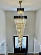 Spiral Crystal Chandelier For Foyer/ Staircase-Chandeliers-Manorlights
