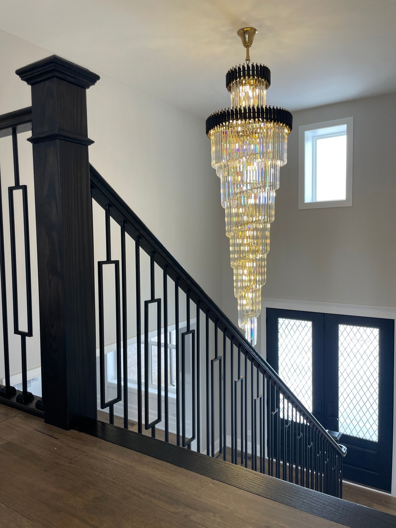 Spiral Crystal Chandelier For Foyer/ Staircase-Chandeliers-Manorlights