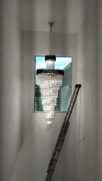 Spiral Crystal Chandelier For Foyer/ Staircase-Chandeliers-Manorlights