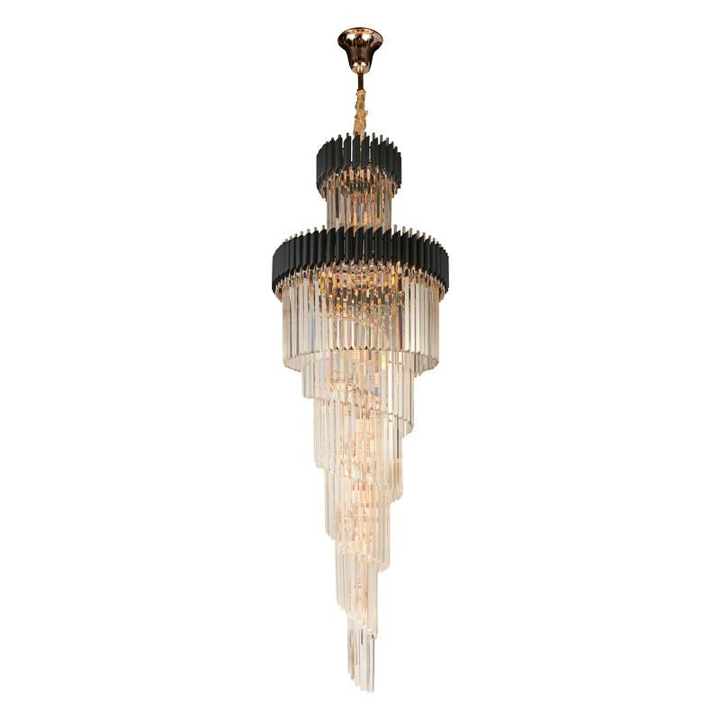 Spiral Crystal Chandelier For Foyer/ Staircase-Chandeliers-Manorlights