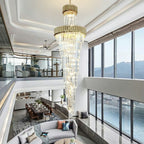 Spiral Crystal Chandelier For Foyer/ Staircase-Chandeliers-Manorlights