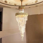 Spiral Crystal Chandelier For Foyer/ Staircase-Chandeliers-Manorlights