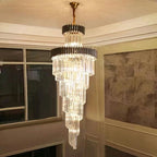 Spiral Crystal Chandelier For Foyer/ Staircase-Chandeliers-Manorlights