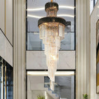 Spiral Crystal Chandelier For Foyer/ Staircase-Chandeliers-Manorlights