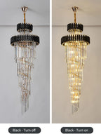 Spiral Crystal Chandelier For Foyer/ Staircase-Chandeliers-Manorlights