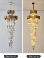 Spiral Crystal Chandelier For Foyer/ Staircase-Chandeliers-Manorlights