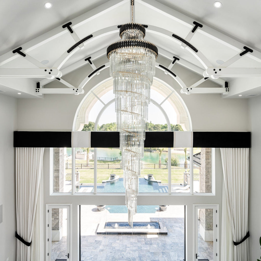Spiral Crystal Chandelier For Foyer/ Staircase-Chandeliers-Manorlights