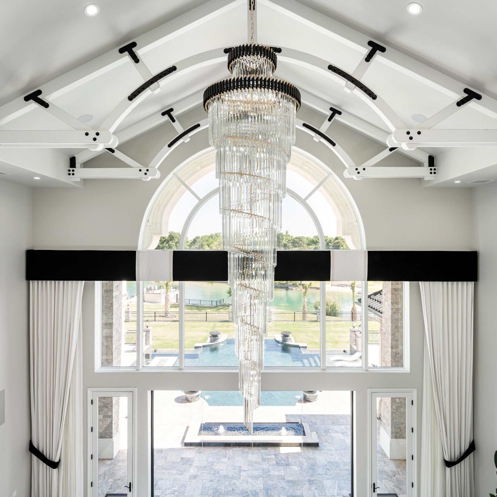 Spiral Crystal Chandelier For Foyer/ Staircase-Chandeliers-Manorlights