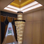 Spiral Crystal Chandelier For Foyer/ Staircase-Chandeliers-Manorlights