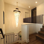 Spiral Crystal Chandelier For Foyer/ Staircase-Chandeliers-Manorlights
