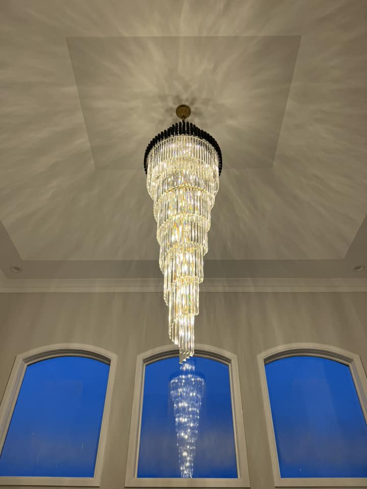 Spiral Crystal Chandelier For Foyer/ Staircase-Chandeliers-Manorlights