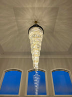 Spiral Crystal Chandelier For Foyer/ Staircase-Chandeliers-Manorlights