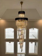 Spiral Crystal Chandelier For Foyer/ Staircase-Chandeliers-Manorlights